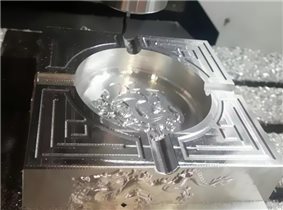 荷塘锦鲤腾龙四海银流沙烟灰缸-加工中心